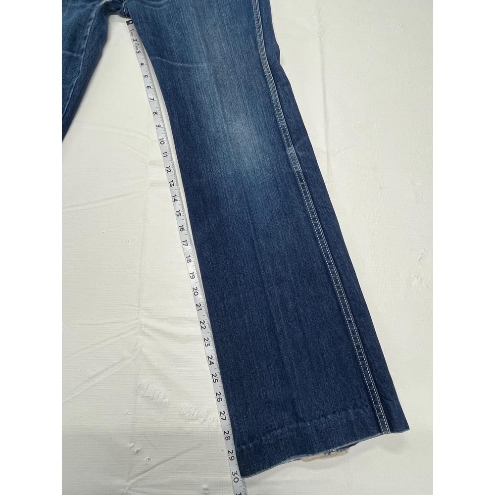 Vintage Jordache Women's Blue Denim Straight Bootcut Frayed Hem Jeans 32 L - Picture 11 of 13